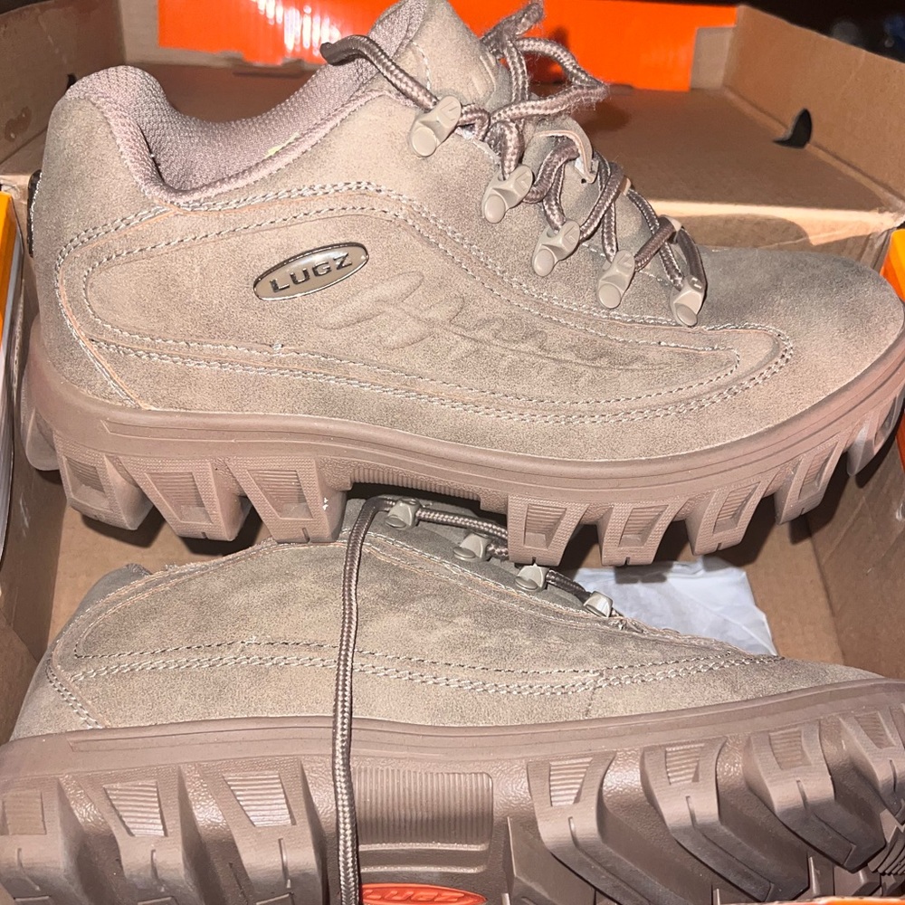 LUGZ 90s-Inspired, Imitation Suede-Like Sandy Tan Colored Sneaker